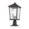 Z-Lite Beacon 2 Light Outdoor Pier Mounted Fixture, Oil Rubbed Bronze & Clear Beveled 568PHBR-533PM-ORB